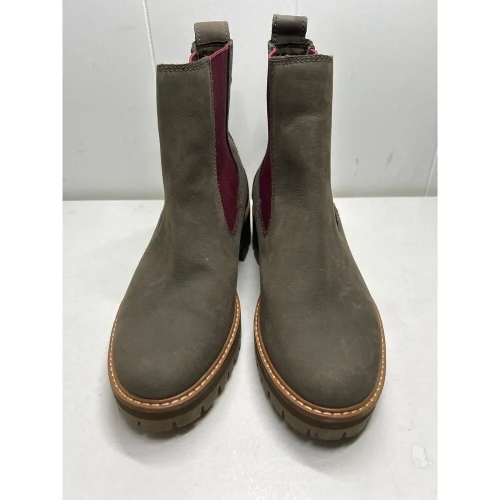 Timberland Womens Size 9 Courmayeur Valley Olive Nubuck Chelsea Boots NWOB - Picture 3 of 8